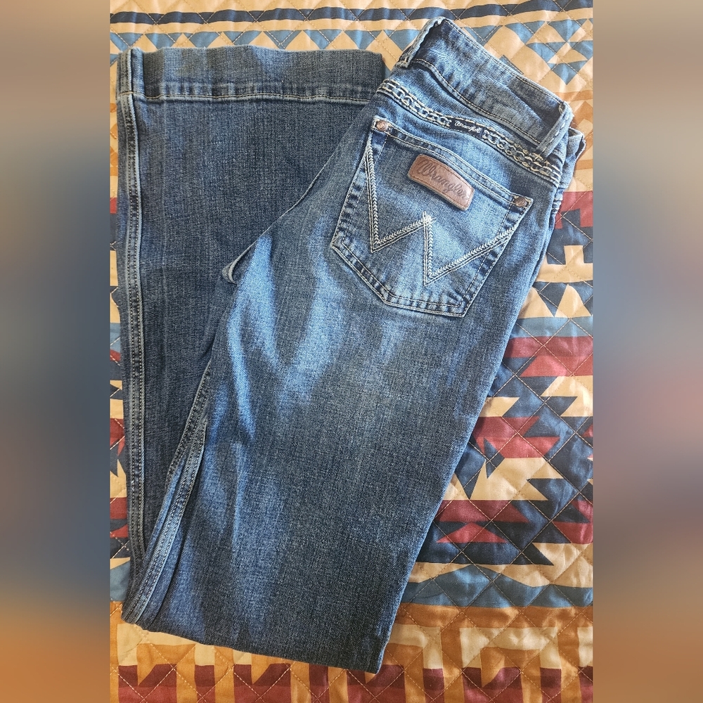 Wrangler Blue Flare Wide Leg Jeans